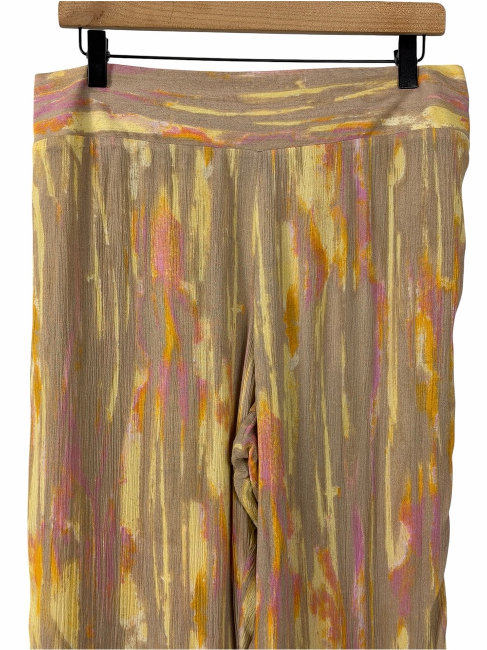 Free People Dancing Days Pants Gauze Flowy Pink Yellow Size Medium - Picture 3 of 10